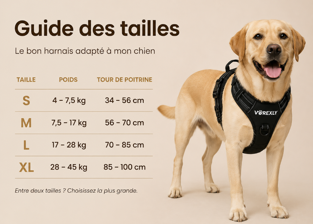 Harnais Anti-Traction VOREXLY™ — chien heureux en balade sans traction